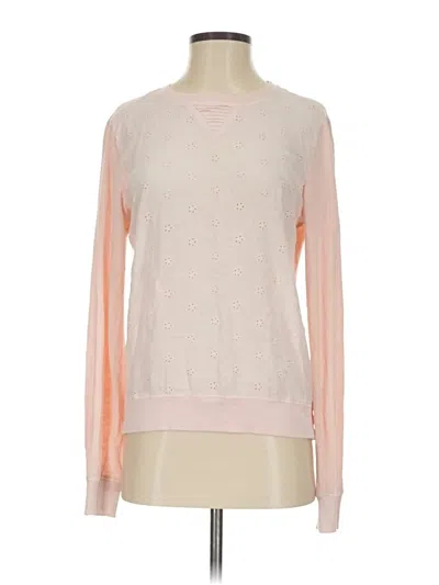 Pre-owned Lucky Brand Long Sleeve Top Pink Crew Neck Tops