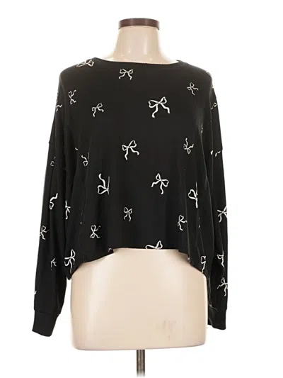 Pre-owned Lucky Brand Long Sleeve T-shirt In Black