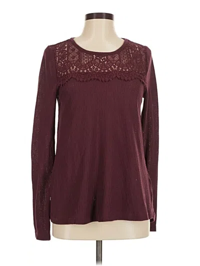 Pre-owned Lucky Brand Long Sleeve T-shirt In Burgundy