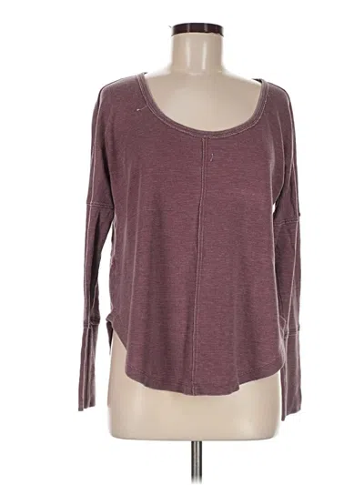 Pre-owned Lucky Brand Long Sleeve T-shirt In Burgundy