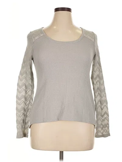 Pre-owned Lucky Brand Long Sleeve T-shirt In Gray