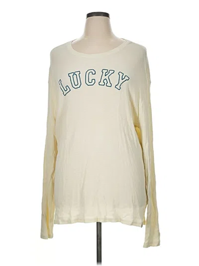 Pre-owned Lucky Brand Long Sleeve T-shirt In Ivory