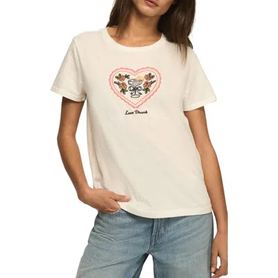 Lucky Brand Love Drunk Embroidered T-shirt In Neutral
