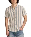 Lucky Brand Short Sleeve Cotton-blend Button-up Shirt In Gray