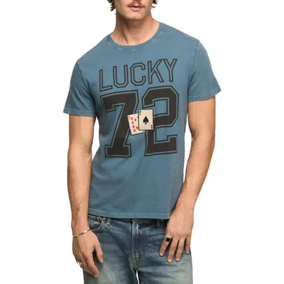 Lucky Brand Lucky Cards Football Embroidered Graphic T-shirt In Blue