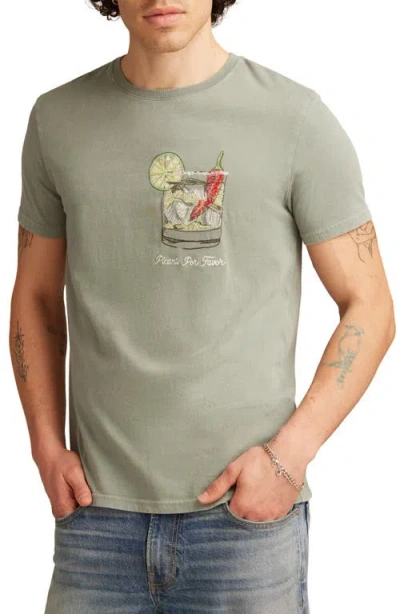Lucky Brand Lucky Cocktail Embroidered T-shirt In Chinois Green