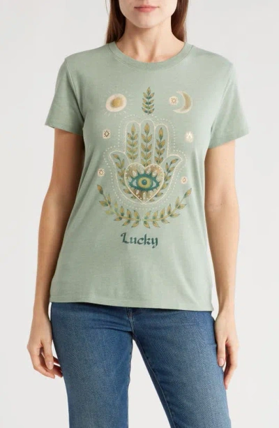 Lucky Brand Lucky Hamsa Graphic T-shirt In Green Bay