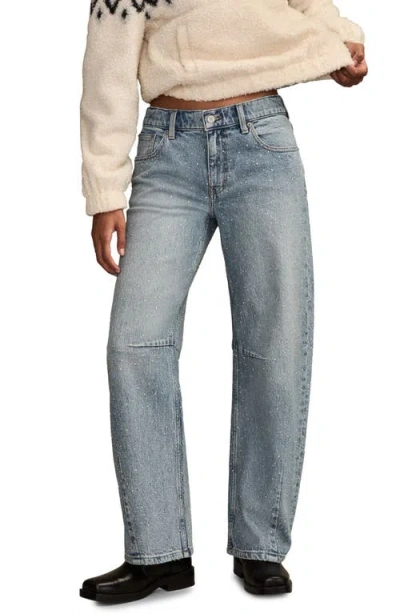 Lucky Brand Lucky Legend Embellished Barrel Leg Jeans In Blue