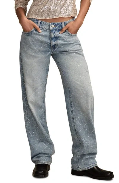 Lucky Brand Lucky Legend Rhinestone Baggy Jeans In Blue