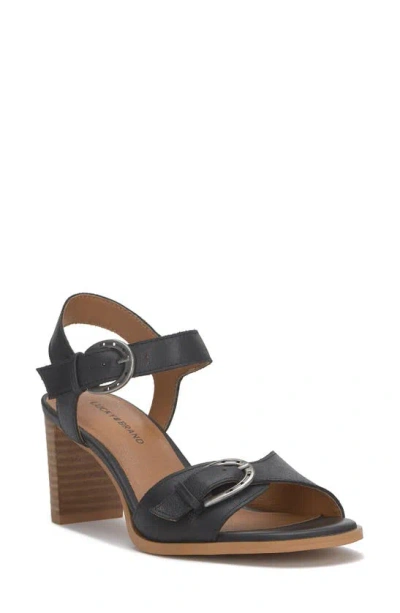 Lucky Brand Luseal Ankle Strap Sandal In Black Sumhaz