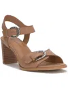 Lucky Brand Luseal Womens Leather Ankle Strap Heels In Brown