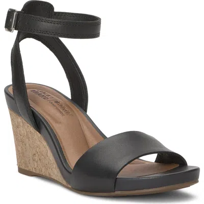 Lucky Brand Lynda Ankle Strap Platform Wedge Sandal In Black