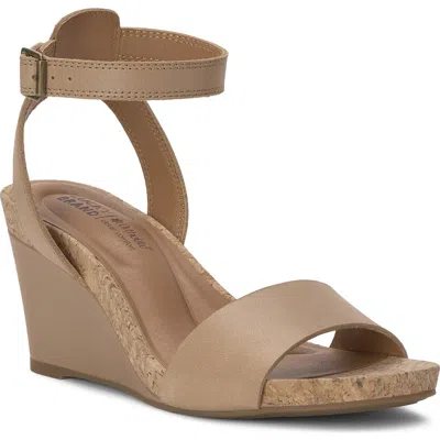 Lucky Brand Lynda Ankle Strap Platform Wedge Sandal In Brown