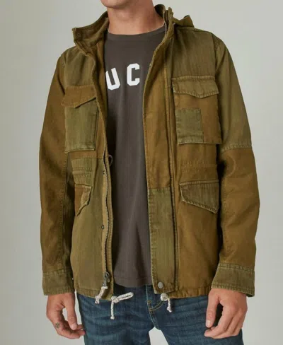 Lucky Brand M-65 Patchwork Jacket In Olive In Green