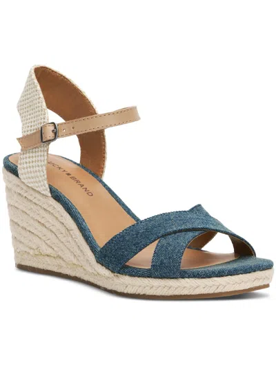 Lucky Brand Maeylee Womens Espadrille Wedge Ankle Strap In Multi