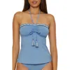 Lucky Brand Malaga Crochet Trim Tankini Top In Blue