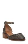 Lucky Brand Women's Maliya Crochet Woven Two-piece Ankle-strap Block-heel Pumps In Pewter