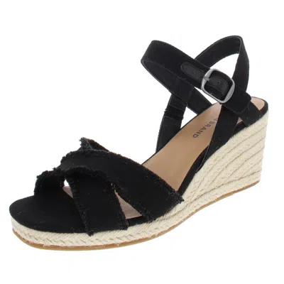 Lucky Brand Margaline Womens Canvas Wedge Espadrilles In Black