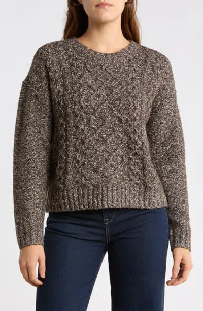 Lucky Brand Marled Cable Knit Sweater In Multi