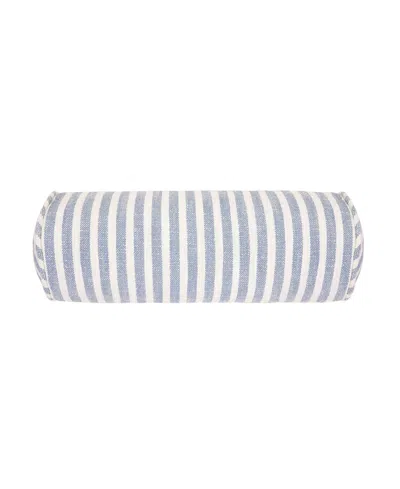 Lucky Brand Marlowe Striped Bolster Decorative Pillow, 7" X 18" In Blue