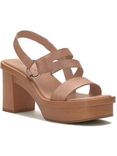 Lucky Brand Marselina Womens Leather Strappy Heels In Brown