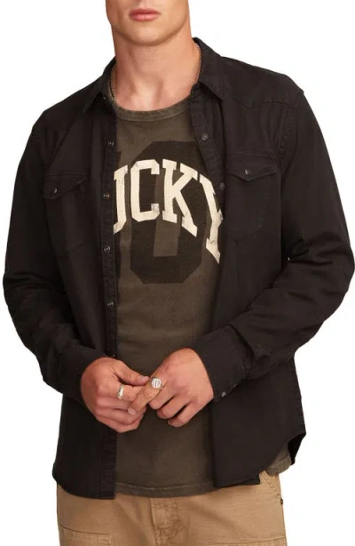 Lucky Brand Masa Western Snap-up Shirt In Brown