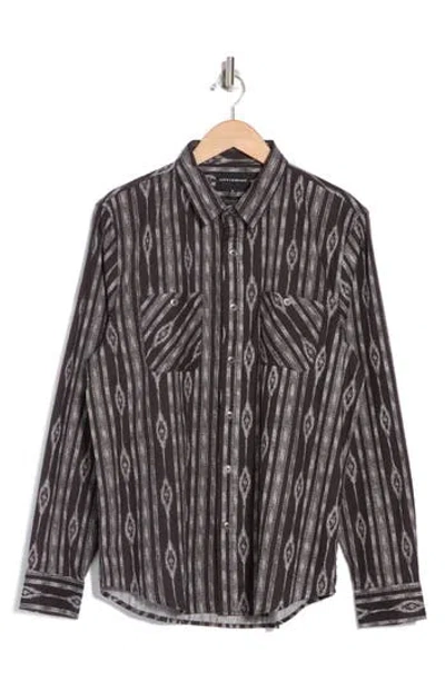 Lucky Brand Mason Patterned Long Sleeve Cotton Button-up Shirt In Natural Multi Print