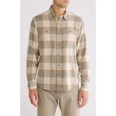 Lucky Brand Mason Plaid Cotton Button-up Shirt In Gray
