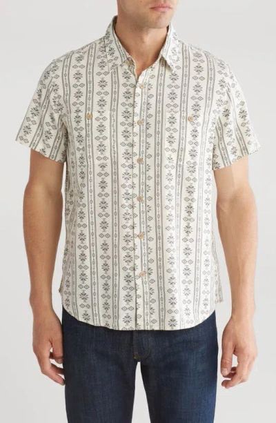 Lucky Brand Mason Short Sleeve Button-up Shirt In Natural Multi
