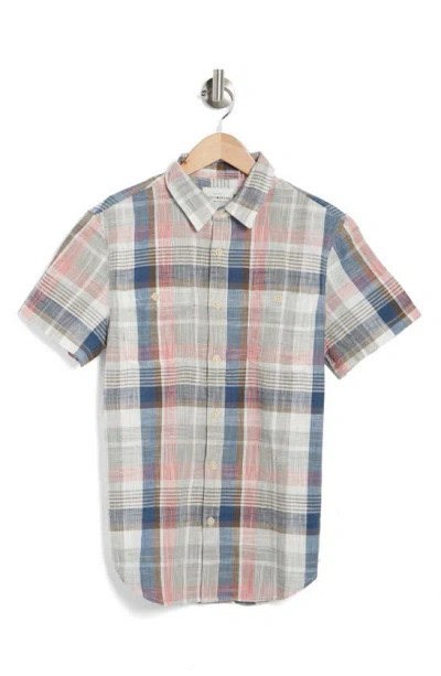 Lucky Brand Mason Short Sleeve Workwear Button-up Shirt In Black Multi