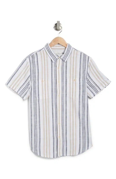 Lucky Brand Mason Short Sleeve Workwear Button-up Shirt In Natural Multi
