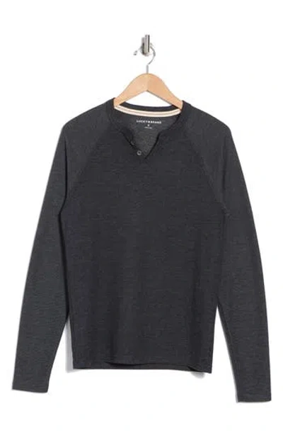 Lucky Brand Mélange Crewneck Sweater In Jet Black