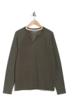 Lucky Brand Mélange Crewneck Sweater In Olive Night