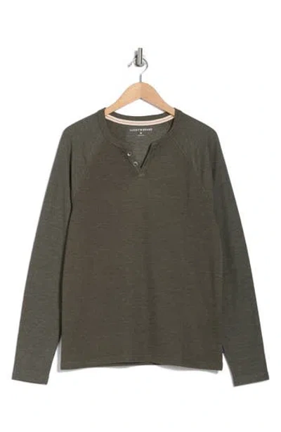 Lucky Brand Mélange Crewneck Sweater In Olive Night