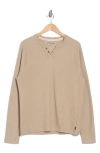 Lucky Brand Mélange Crewneck Sweater In Silver Mink