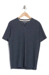 Lucky Brand Mélange Notched T-shirt In American Navy