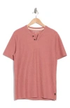 Lucky Brand Mélange Notched T-shirt In Chutney