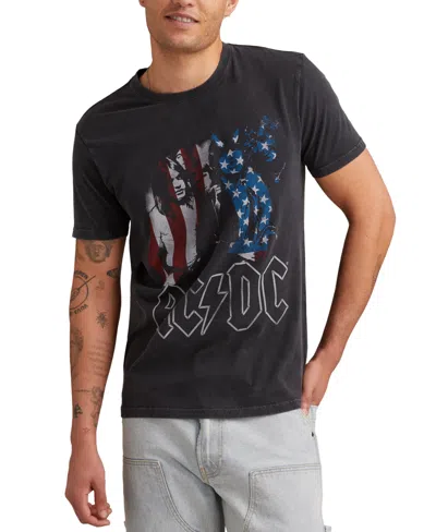 Lucky Brand Men's Ac-dc America Short Sleeve Crewneck Graphic T-shirt In Black