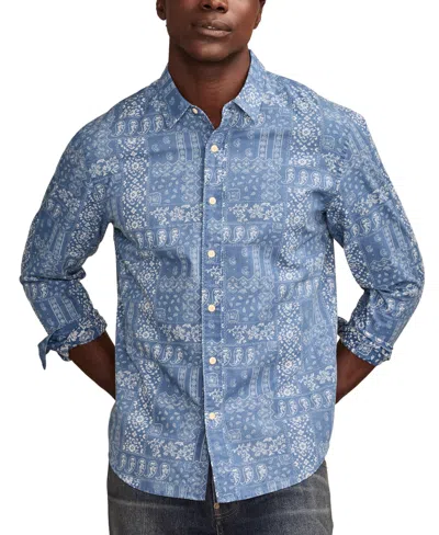 Lucky Brand Men's All-cotton Paisley Shirt In Blue Multi