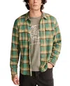 Lucky Brand Plaid Big Slub Twill Button-up Shirt In Green Multi