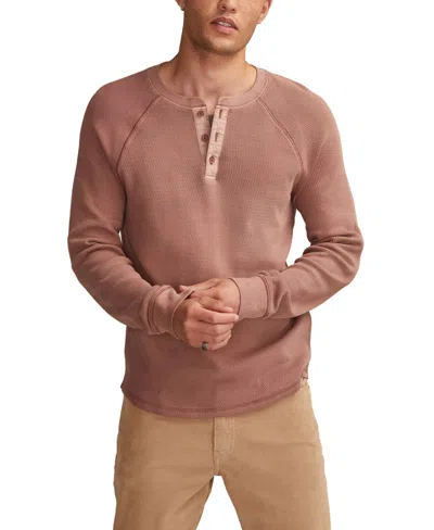 Lucky Brand Men's Birdseye Thermal Henley Long-sleeve T-shirt In Brown