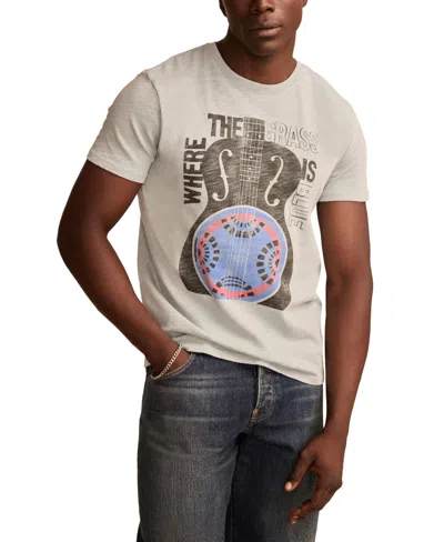Lucky Brand Men's Blue Grass Guitar Short Sleeve T-shirt In Gray
