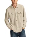 Lucky Brand Brushed Cotton Blend Knit Button-up Shirt In Heather Grey