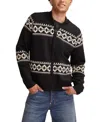 Lucky Brand Bull Front Zip Cardigan In Black