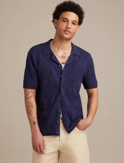 Lucky Brand Men's Button Down Sweater In Blue