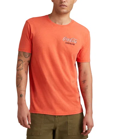 Lucky Brand Men's Coca-cola Racing Team Short Sleeve Crewneck Graphic T-shirt In Orange