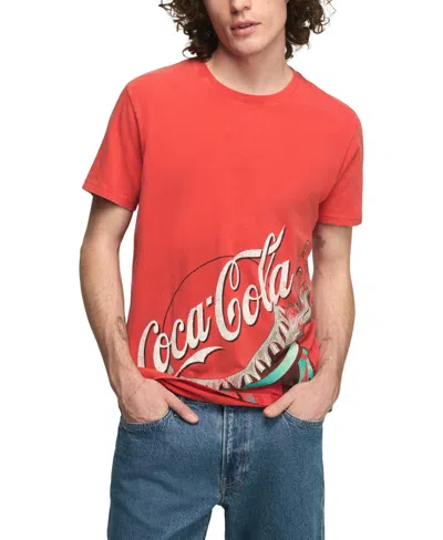 Lucky Brand Men's Coke Bottle Cap Crewneck T-shirt In Red
