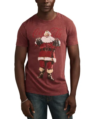 Lucky Brand Men's Coke Santa Print Crewneck T-shirt In Red