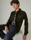 Lucky Brand Men's Cole Hauser Suede Military Shirt Jacket In Black
