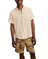 Lucky Brand Short Sleeve Double Gauze Button-up Shirt In Neutral
